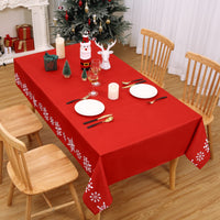 Nappe de Noël Garvee Zmywalny 137x250 cm Rouge Infroissable et Résistante pour Salle à Manger Festive
