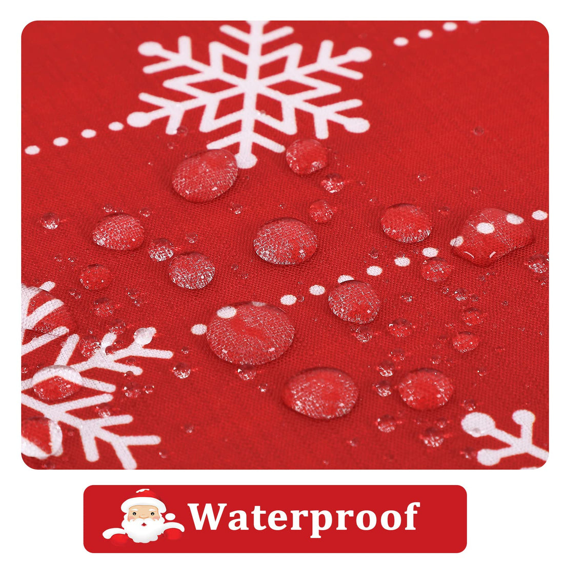 Garvee Nappe à motif flocons de neige, résistante aux taches et aux couleurs grand teint, idéale pour la décoration de table, 100 % polyester, Rouge, 1.37 × 2,01 m