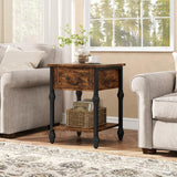 Garvee console moderne en bois avec rangement compact, pour salon et entrée, design élégant, couleur naturelle - Marron rétro