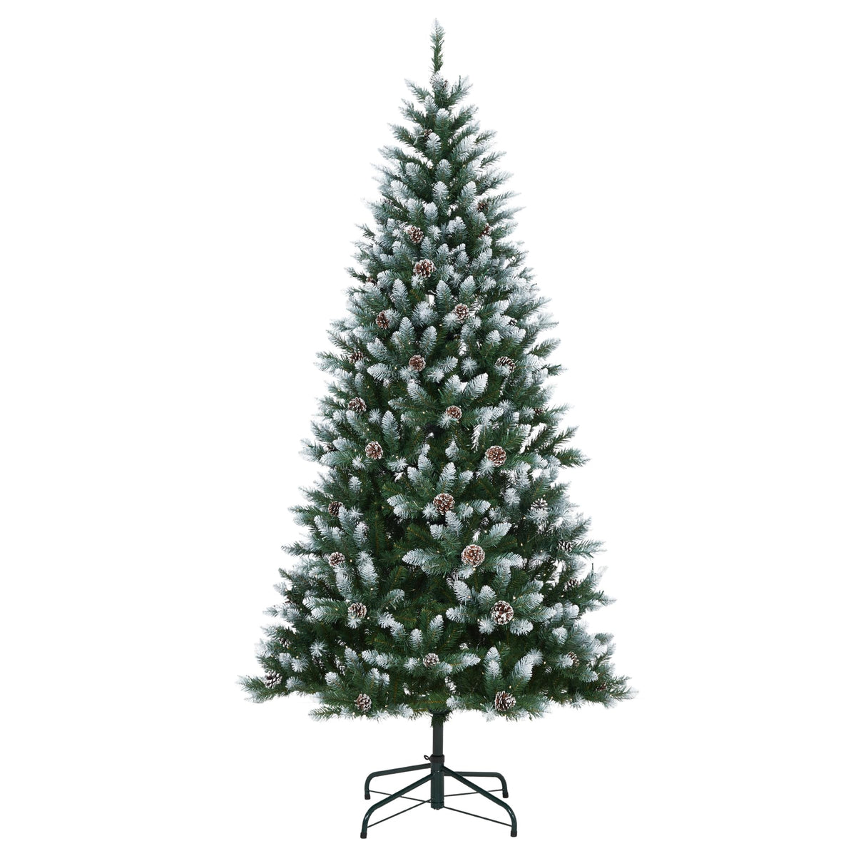 Garvee sapin de Noël de 225 cm avec 250 LED et pommes de pin décoratives pour grandes pièces, décoration festive