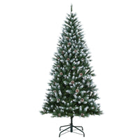 Garvee sapin de Noël de 225 cm avec 250 LED et pommes de pin décoratives pour grandes pièces, décoration festive