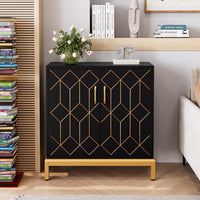 Buffet Garvee avec rangement, étagères réglables, métal, résistant aux rayures et imperméable, noir, pour cuisine et salle à manger, 78,5 cm x 36,3 cm x 84,6 cm