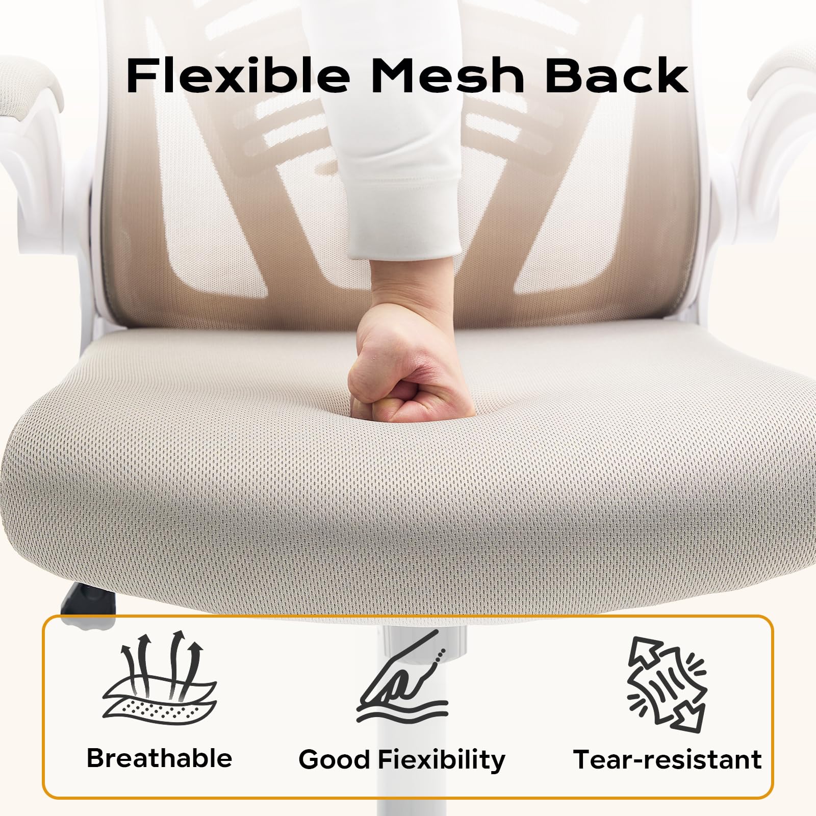 Chaise de bureau ergonomique Garvee avec accoudoirs rabattables, soutien lombaire, structure en métal, idéale pour le bureau et le gaming, hauteur réglable, noire