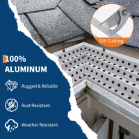 Garvee protège-gouttière 15,24 m, largeur 12,7 cm, maille aluminium triple épaisseur antirouille, pour maison et abri de jardin