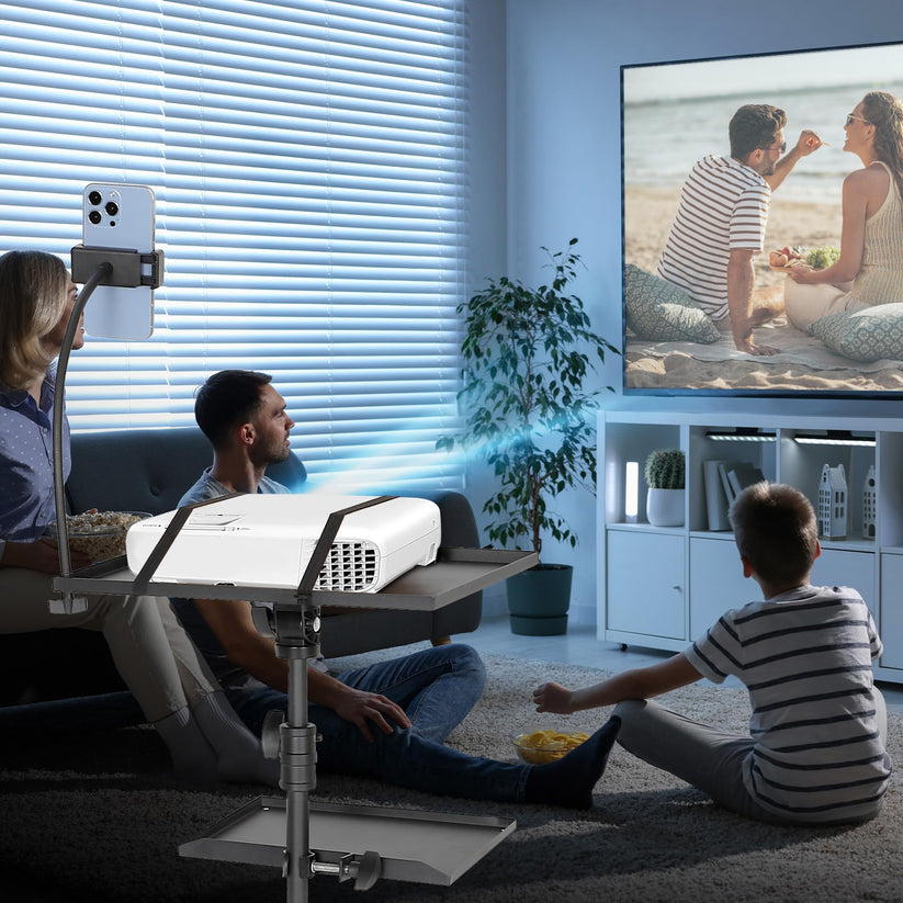 Support de projecteur avec plateau pour souris et support smartphone