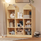 Étagère enfant Garvee 8 compartiments, forme château, grand espace de rangement, protection anti-basculement, bois, 3 niveaux, chambre d'enfant et salle de jeux, blanche