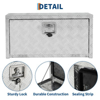 Garvee Coffre sous châssis en aluminium robuste 76 x 30 x 36 cm, rangement étanche argent pour pick-up, camping-car et remorque