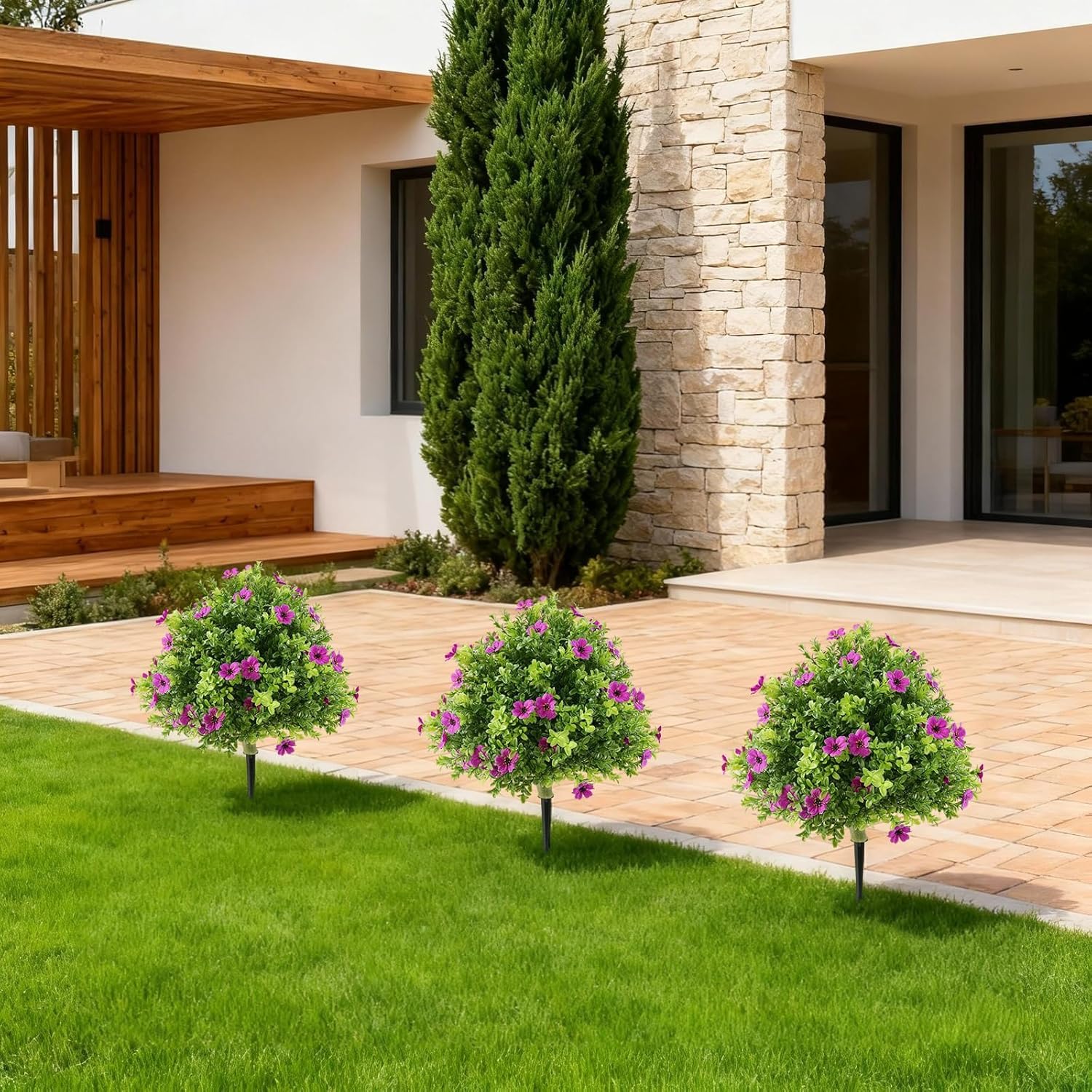 Garvee Lot de 2 arbres artificiels d'intérieur de 60 cm, réalistes, sans entretien, pour la maison, le bureau, les mariages, les fêtes, verts et polyvalents