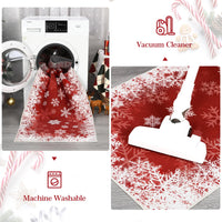 Tapis de Noël Garvee à motif flocons de neige dégradés, lavable et antidérapant, idéal pour salle de bain, salle à manger et salon, 80 x 150 cm, style moderne