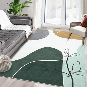 Tapis Garvee en polyester imitation cachemire, lavable, antidérapant, moderne, 160 x 230 cm, vert Morandi
