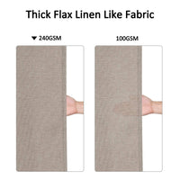 Rideau de douche en lin de luxe Garvee Hotel avec crochets, lavable, taupe, 150 x 180 cm