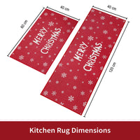 Ensemble de tapis de cuisine Garvee Kerst, 2 pièces, antidérapant, lavable, blanc, imprimé, pour paillasson, couloir, décoration de Noël, 40 x 60 + 40 x 120 cm