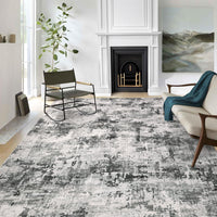 Tapis Garvee moderne lavable, antidérapant, doux et pliable, pour salon et chambre, gris, 240 x 340 cm
