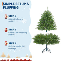 Garvee sapin de Noël artificiel de 135 cm avec 200 LED, en PE/PVC, idéal pour la décoration de Noël et l'éclairage festif du salon