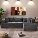 Canapé d'angle modulaire Garvee Cloud 269 cm - Moelleux et confortable - Canapé en L - Tissu de haute qualité - Coussin d'assise profond - Salon et séjour - Gris