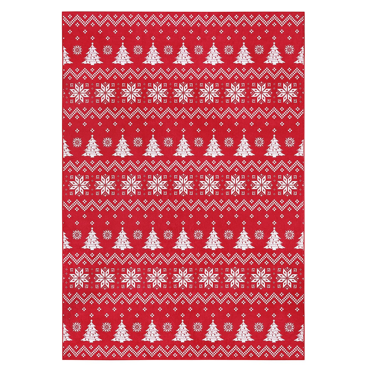 Tapis d'appoint bohème Garvee 80x150 cm en coton à poils courts antidérapant, intérieur et extérieur, couloir, cuisine, décoration de Noël