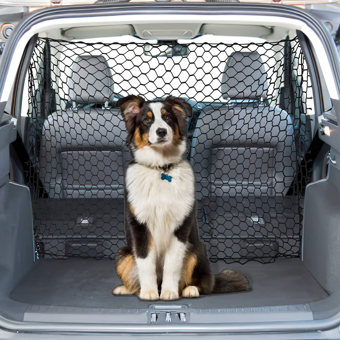 Grille de protection pour coffre Garvee, filet de sécurité pour chien, 130 x 90 cm, universel, noir