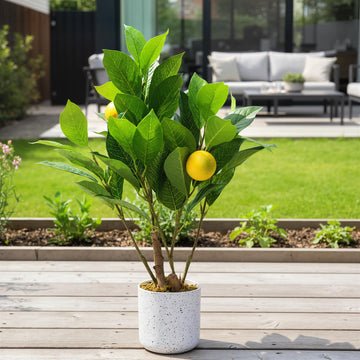 Arbre artificiel en pot Garvee pour bureau et maison, facile d'entretien, en PEVA, tiges métalliques ajustables, 3 tailles, aspect marbre blanc.