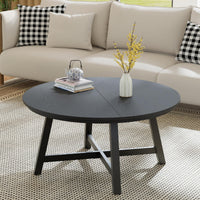 Table basse rectangulaire moderne Garvee 102x52cm en bois robuste, style minimaliste marron/noir, idéale pour le salon et le balcon.