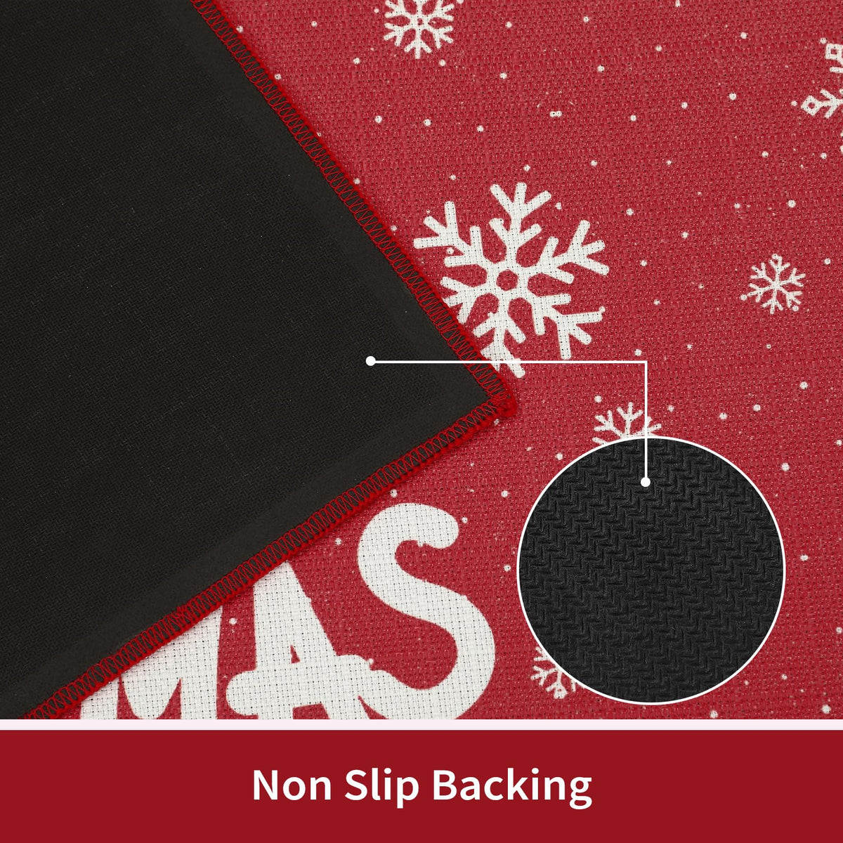 Ensemble de tapis de cuisine Garvee Kerst, 2 pièces, antidérapant, lavable, blanc, imprimé, pour paillasson, couloir, décoration de Noël, 40 x 60 + 40 x 120 cm