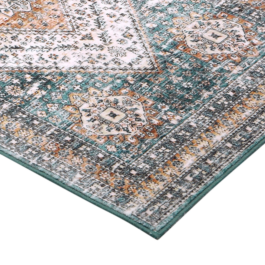 Tapis de couloir vintage Garvee, lavable, antidérapant, motif médaillon floral, vert, 60 x 230 cm, Allemagne