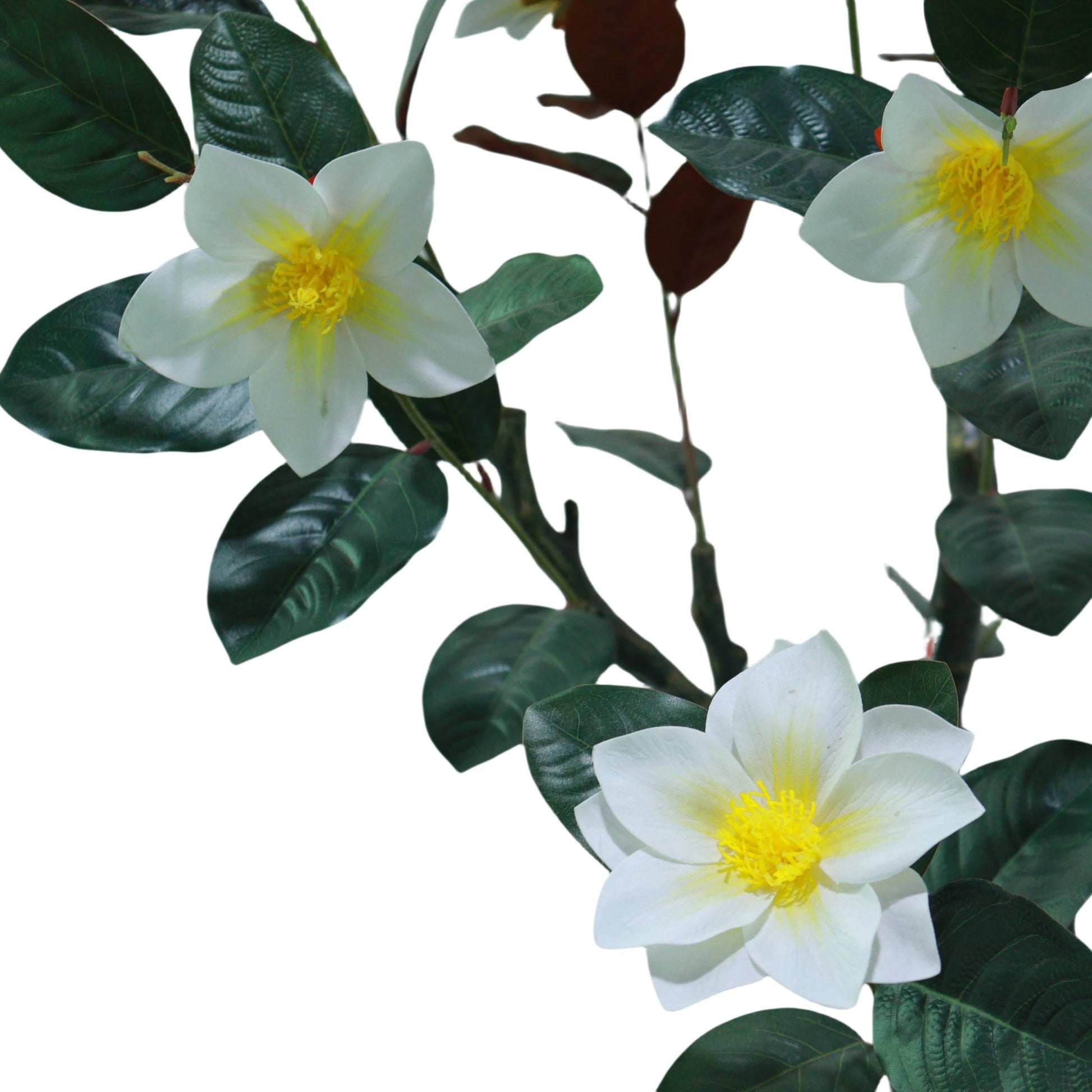 Magnolia artificiel Garvee de 1,5 m, floraison réaliste, entretien facile, pour la maison et le bureau, vert