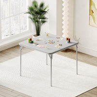 Table pliante Garvee 85,3 cm (33,6 po) avec coussin en PU, cadre en métal, pieds antidérapants, idéale pour le bureau et le camping, portable, noire