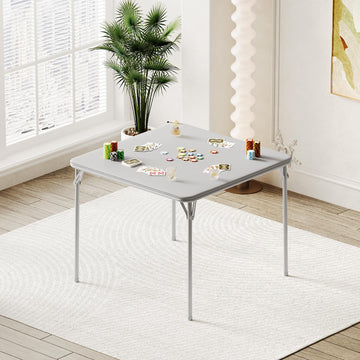 Table pliante Garvee 85,3 cm (33,6 po) avec coussin en PU, cadre en métal, pieds antidérapants, idéale pour le bureau et le camping, portable, noire