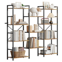 Garvee étagère industrielle à 4 niveaux avec structure en métal, grande étagère robuste pour salon et bureau, brun rustique, polyvalente