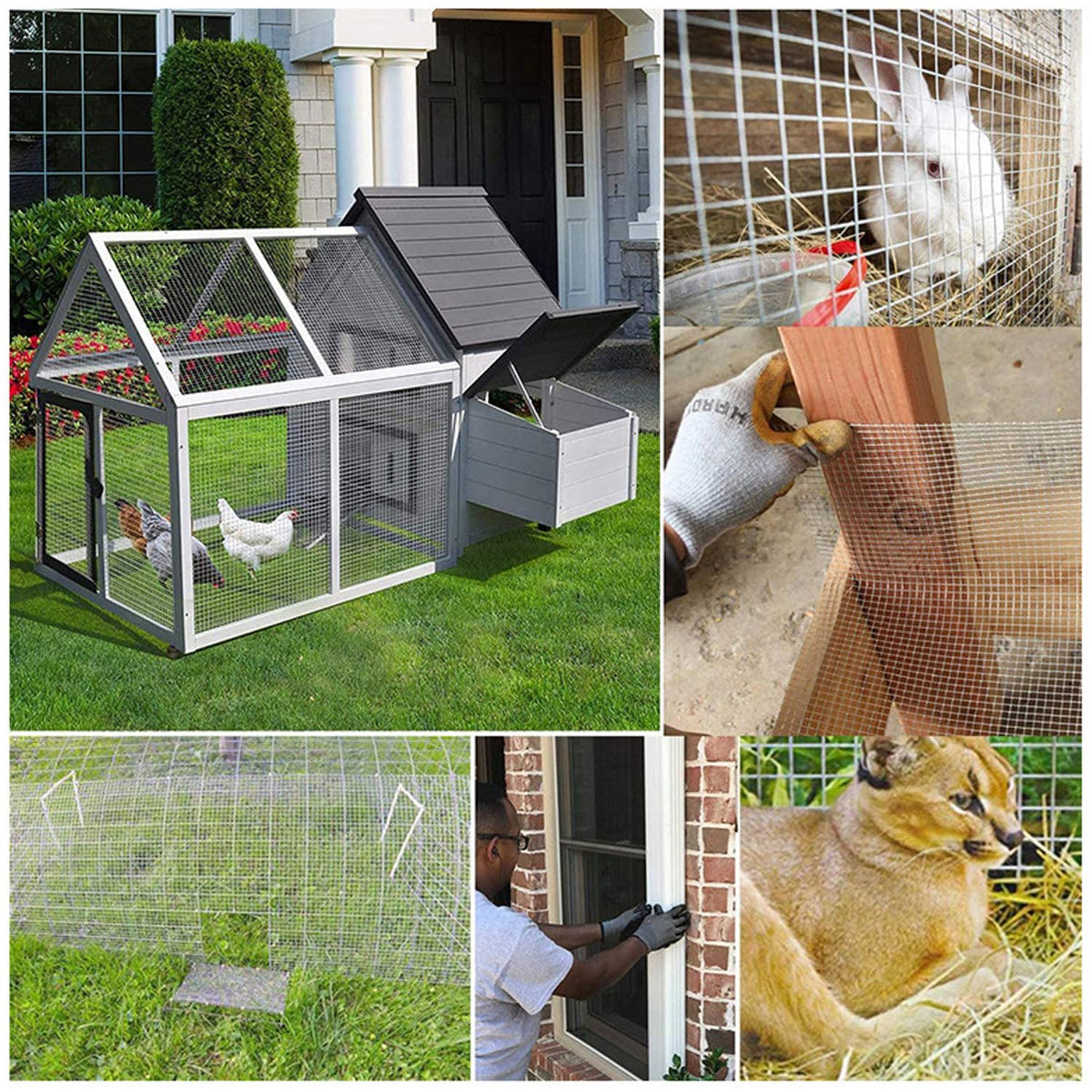 Garvee grillage métallique maille 6,4 mm, 99 cm × 25 m, acier galvanisé, pour jardin et enclos d’animaux