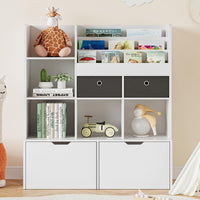 Étagère de rangement pour jouets Garvee, 121,4 cm (47,8 po), bibliothèque pour enfants avec tiroirs, étagère en bois moderne pour salle de jeux, salle de classe, chambre d'enfant