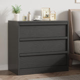Garvee Commode moderne à 3 tiroirs, bois robuste, 75 × 40 × 78 cm, noire, pour salon et chambre