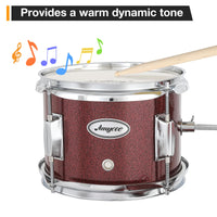 Batterie Garvee 3 pièces pour débutants avec cymbales et pédale de grosse caisse, pour chambre d'enfant, 74 cm (29 pouces), rouge