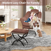 Fauteuil de lecture ergonomique Garvee Lazy Chair avec repose-pieds, pliable, garnissage en coton PP, housse amovible et lavable, design moderne et confortable, gris.