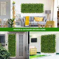 Garvee, ensemble de 12 panneaux muraux en gazon artificiel 50 x 50 cm (20 x 20 po), résistant aux UV, en polyéthylène dense et réaliste, pour jardin et mariage (vert).