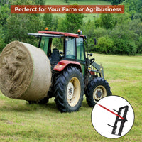 Garvee fourche à foin 124 cm, charge 1 361 kg, acier à ressort, revêtement en poudre, pour tracteur et agriculture