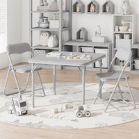 Ensemble table et chaises pliantes Garvee pour enfants, avec coussins d'assise en PU, structure robuste en acier, pliable, idéal pour manger, lire et jouer, compact, multicolore