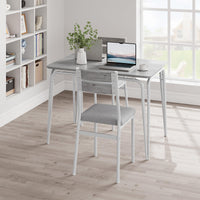 Ensemble de salle à manger Garvee pour 4 personnes, table carrée avec 4 chaises rembourrées, MDF et métal, gain de place et stable, pour les petites pièces et les cuisines.