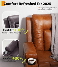 Fauteuil releveur électrique Garvee avec fonction chauffante et massante pour seniors, 98 x 95 x 103 cm, revêtement en cuir PU noir
