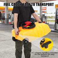 Réservoir de carburant Garvee de 14 gallons avec pompe à siphon manuelle et tuyau en polyéthylène de 10 pieds avec roues pour voiture, VTT, bateau, tondeuse à gazon