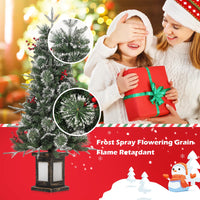 Sapin de Noël artificiel Garvee, 1 pièce – 120 cm, 150 LED (blanc chaud et multicolore), 8 modes d'éclairage, base transparente, fibre optique