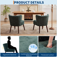 Fauteuil d'appoint Garvee sans accoudoirs, pieds en bois, revêtement en tissu capitonné, ergonomique, robuste et polyvalent, idéal pour le salon et la chambre, multicolore.
