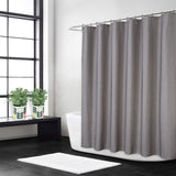 Rideau de douche Garvee en polyester imperméable avec crochets pour salles de bain et baignoires, 183 x 213 cm, gris
