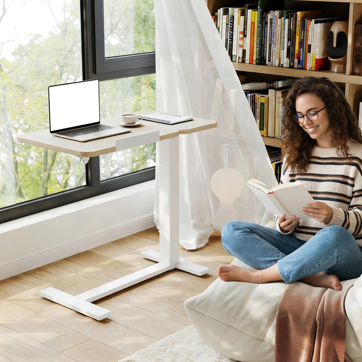 Table de lit bureau roulant hauteur réglable 65‑105cm