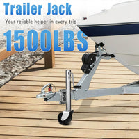 Garvee Béquille pivotante de remorque 680 kg, double roue de 15 cm, levée de 33 cm, acier galvanisé, pour bateau