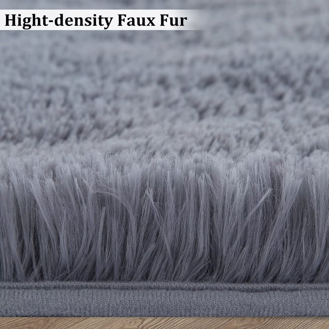 Tapis rond moelleux Garvee 80 cm pour chambre d'enfant, doux et duveteux, à poils longs de 4 cm, en velours antidérapant gris