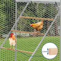 Garvee Perchoir à poules 140 × 102 cm, fer galvanisé et bois, échelle stable multi-niveaux avec barres rondes pour poulailler extérieur