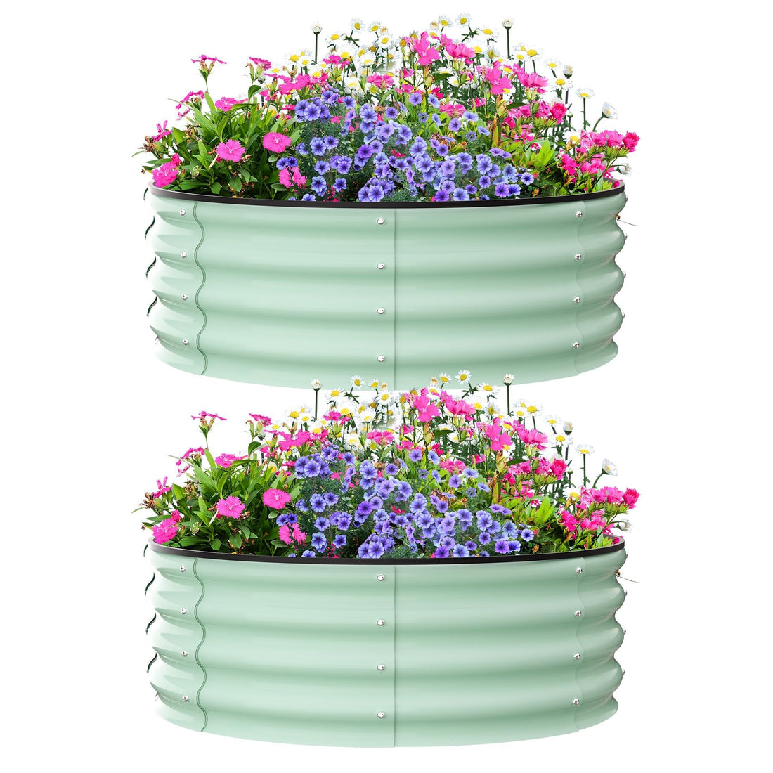 Potagers surélevés Garvee, lot de 2, 90 x 90 x 30 cm, acier galvanisé, antirouille et résistant aux intempéries, pour légumes et fleurs