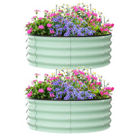 Potagers surélevés Garvee, lot de 2, 90 x 90 x 30 cm, acier galvanisé, antirouille et résistant aux intempéries, pour légumes et fleurs