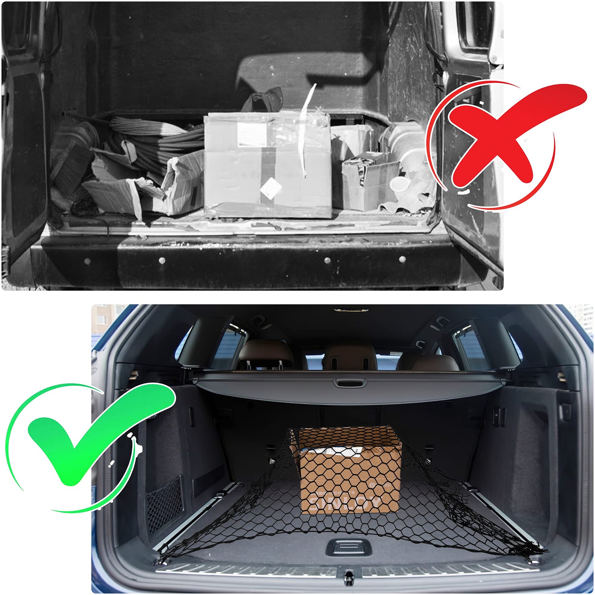 Grille de protection pour coffre Garvee, filet de sécurité pour chien, 130 x 90 cm, universel, noir